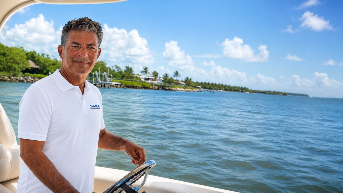 Noel Gonzalez, creator of SARA, on his boat